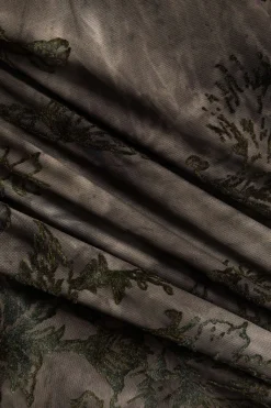 MICAS Long Sleeve Tops|Long Sleeves Tops-Retro Floral Bell Sleeve Long-Sleeve Top BROWN