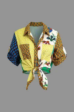 MICAS Pant Sets|Vacation Sets-Retro Print Shirt and Pants Set MULTICOLOR