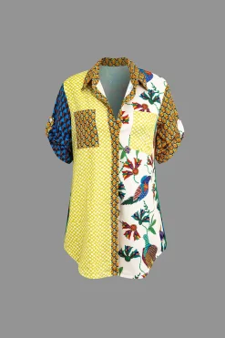 MICAS Pant Sets|Vacation Sets-Retro Print Shirt and Pants Set MULTICOLOR