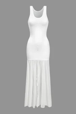 MICAS Mini Dresses-Reversible Bow Tie Tank Mini Dress WHITE
