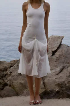 MICAS Mini Dresses-Reversible Bow Tie Tank Mini Dress WHITE