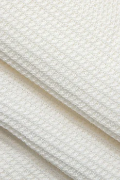 MICAS Knit Sets-Reversible Halter V-neck Crochet Cami Top And Skirt Set WHITE