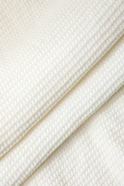 MICAS Knit Sets-Reversible Halter V-neck Crochet Cami Top And Skirt Set WHITE