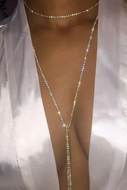 MICAS Accessories-Rhinestone Body Chain SILVER