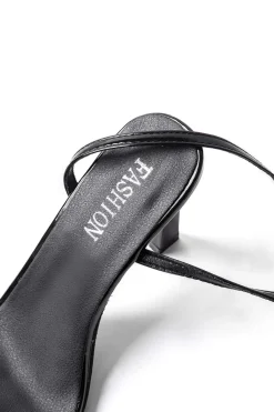 MICAS Shoes|Shoes-Rhinestone Embellished Artificial Patent Leather Cross Strap Open Toe High Heels