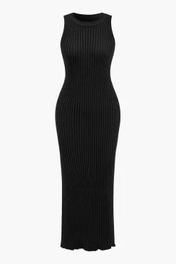 MICAS Knitwear|Knit Sets-Ribbed Knit Dress And Cardigan Set