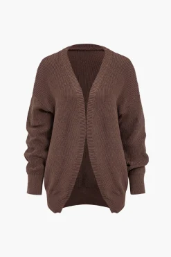 MICAS Knitwear|Knit Sets-Ribbed Knit Dress And Cardigan Set