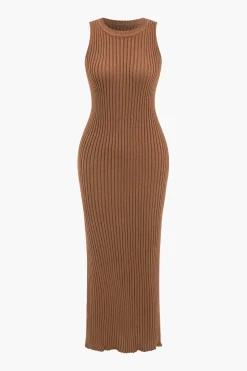 MICAS Knitwear|Knit Sets-Ribbed Knit Dress And Cardigan Set