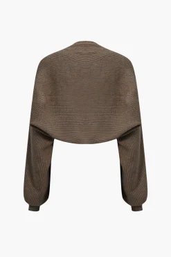 MICAS Long Sleeve Dresses|Knitwear-Ribbed Knit Strapless Midi Dress And Bolero Set