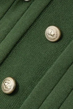 MICAS Knitwear|Knit Dresses-Ribbed Knit V-neck Midi Dress