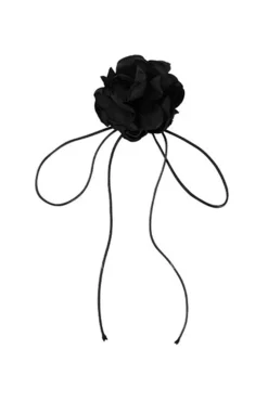 MICAS Necklaces-Rosette Decor Choker Necklace BLACK