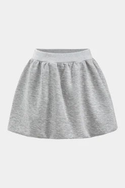 MICAS Skirt Sets-Round-Neck Corset Long-Sleeve Top And Skirt Set GRAY