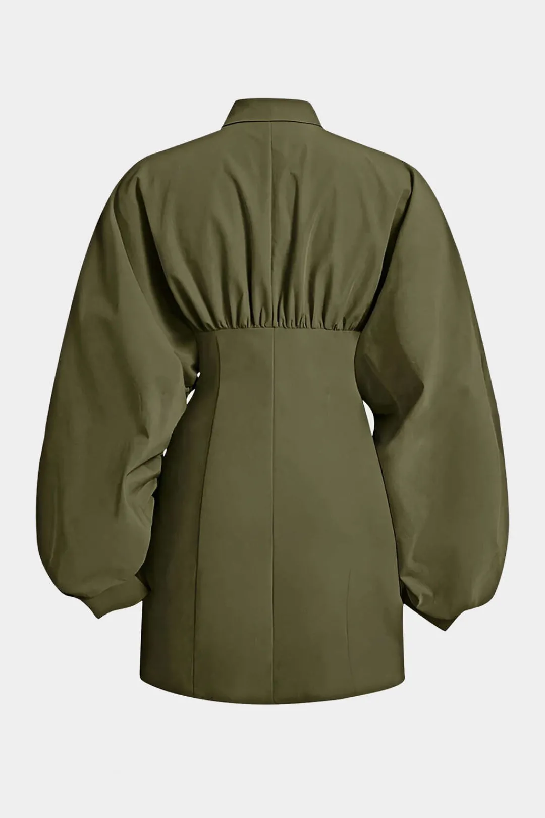 MICAS Long Sleeve Tops|Long Sleeves Tops-Ruched Button Long-Sleeve Shirt OLIVE