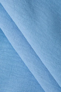 MICAS Mini Dresses-Ruched Detail Mini Shirt Dress BABY BLUE