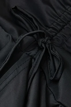 MICAS Skirts-Ruched Drawstring Asymmetric Mini Skirt