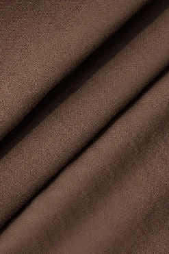 MICAS Skirts-Ruched Drawstring Split Skirt BROWN