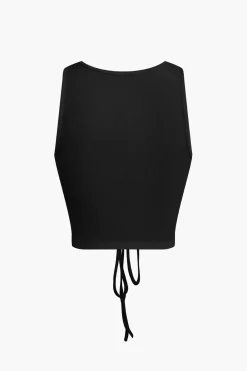 MICAS Skirt Sets|Vacation Sets-Ruched Drawstring Tank Top And Mermaid Maxi Skirt Set