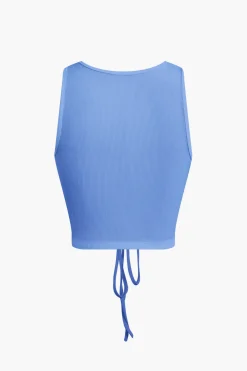 MICAS Skirt Sets|Vacation Sets-Ruched Drawstring Tank Top And Mermaid Maxi Skirt Set