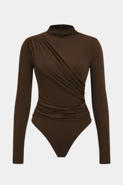 MICAS Bodysuits-Ruched Long Sleeve Bodysuit