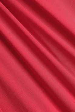 MICAS Long Sleeve Dresses|Maxi Dresses-Ruched Long Sleeve Maxi Dress RED