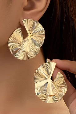 MICAS Earrings|Accessories-Ruched Metal Earrings GOLD