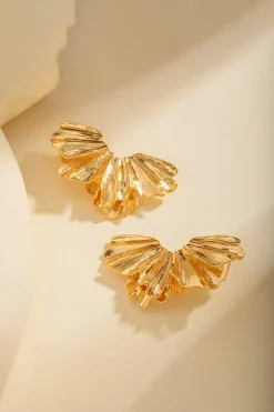 MICAS Earrings|Accessories-Ruched Metal Earrings PURE GOLD