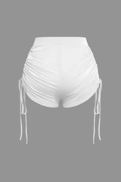 MICAS Short Sets-Ruched Sleeveless Top and Drawstring Shorts Set
