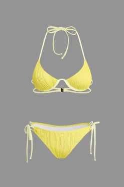MICAS Swimwear-Ruched Tie Halter Bikini Set