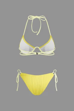 MICAS Swimwear-Ruched Tie Halter Bikini Set