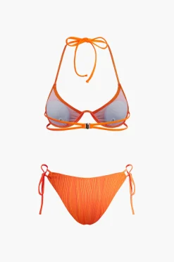 MICAS Swimwear-Ruched Tie Halter Bikini Set