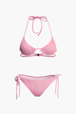 MICAS Swimwear-Ruched Tie Halter Bikini Set