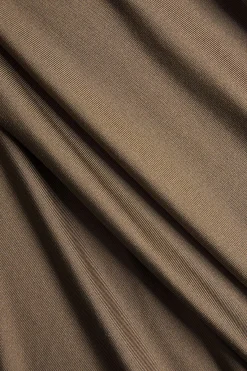 MICAS Long Sleeve Dresses|Maxi Dresses-Ruched V-Neck Long Sleeve Maxi Dress LIGHT BROWN