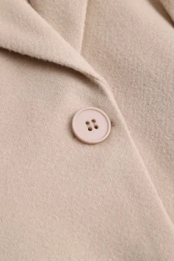 MICAS Outerwear|Outerwear-Ruched Waist Woolen V-neck Jacket IVORY