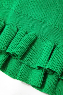 MICAS Knitwear|Knit Tops-Ruffle Hem Knit Tank Top