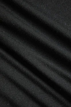 MICAS Long Sleeve Dresses|Mini Dresses-Ruffle Hem Lantern Sleeve Mini Dress BLACK