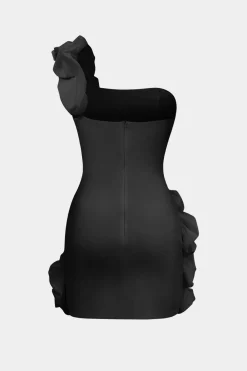 MICAS Mini Dresses-Ruffle One Shoulder Mini Dress