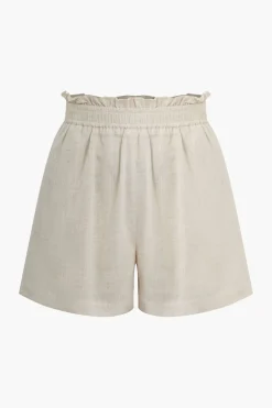 MICAS Shorts-Ruffled Waistband Shorts BEIGE
