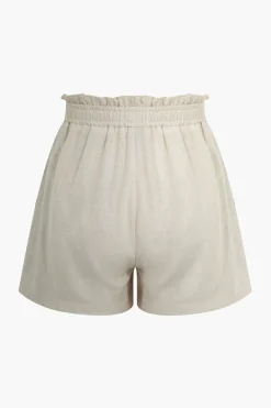 MICAS Shorts-Ruffled Waistband Shorts BEIGE