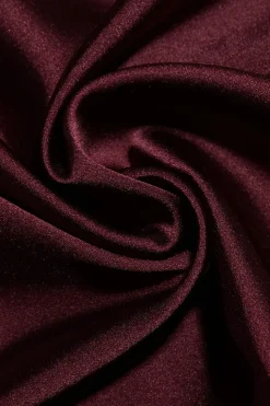 MICAS Mini Dresses-Satin Asymmetrical Sleeveless Mini Dress BURGUNDY