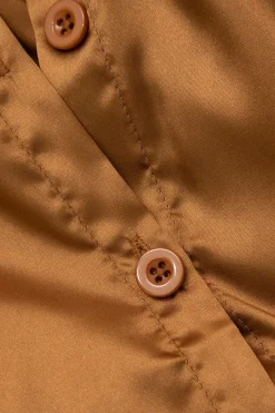 MICAS Pant Sets-Satin Button Up Long Sleeve Shirt And Pants Set