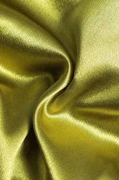 MICAS Bodysuits-Satin Patchwork Long Sleeve Bodysuit LIME