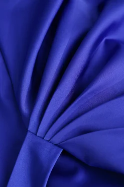 MICAS Long Sleeve Dresses|Mini Dresses-Satin Wrapped Shirt Dress NAVY