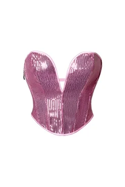 MICAS Tube Tops|Corset & Bustier Tops-Sequin Bustier Corset Top