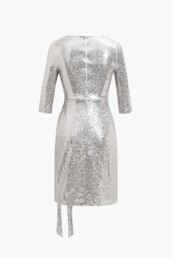 MICAS Mini Dresses-Sequin Pleated Mini Dress