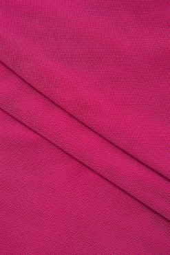 MICAS Mini Dresses-Sheer Mesh Ruffle Trim Asymmetrical Cross Backless Mini Dress