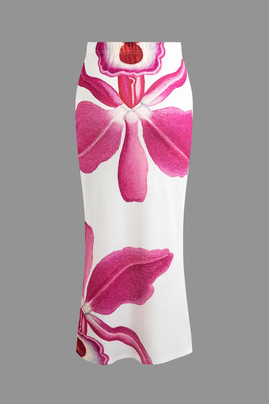 MICAS Skirt Sets-Shell and Floral Print Skirt Set MULTICOLOR