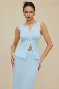 MICAS Skirt Sets|Vacation Sets-Sleeveless Cardigan And Skirt Set