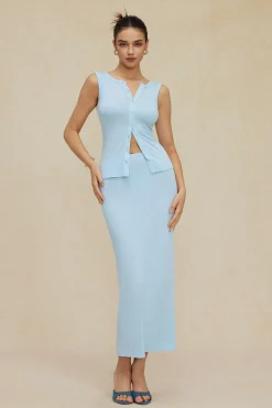 MICAS Skirt Sets|Vacation Sets-Sleeveless Cardigan And Skirt Set