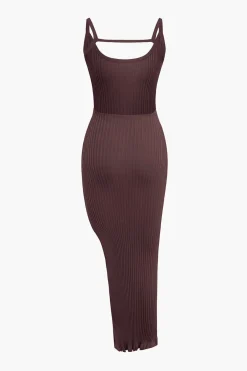 MICAS Maxi Dresses-Slit Backless Tank Maxi Dress