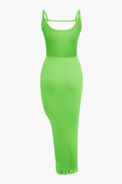 MICAS Maxi Dresses-Slit Backless Tank Maxi Dress